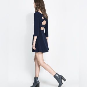Zara Crossover Back Mini Skater Dress